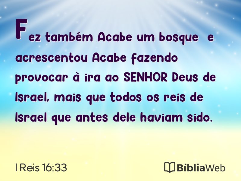I Reis 16:33 em imagem para compartilhar