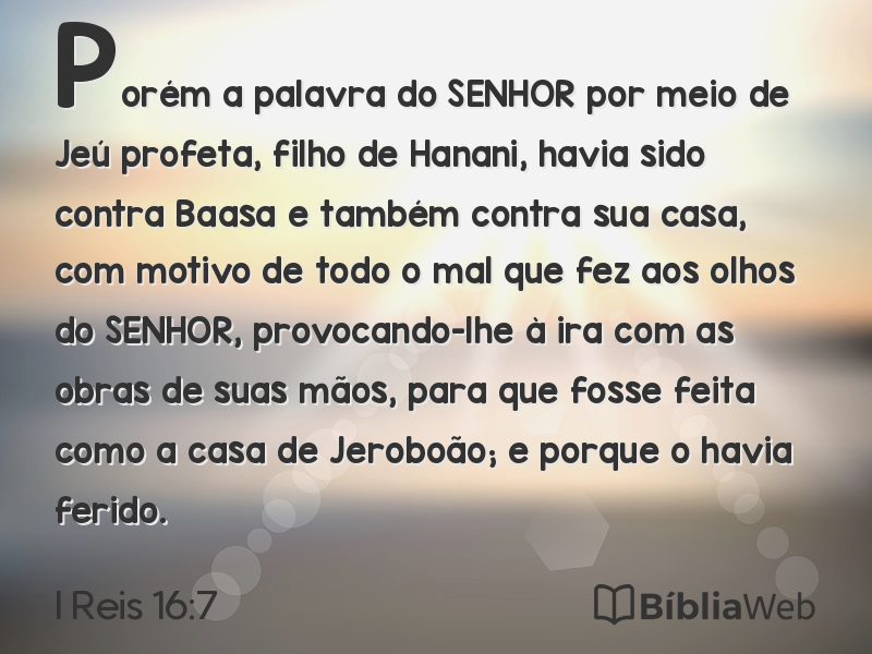 I Reis 16:7 em imagem para compartilhar