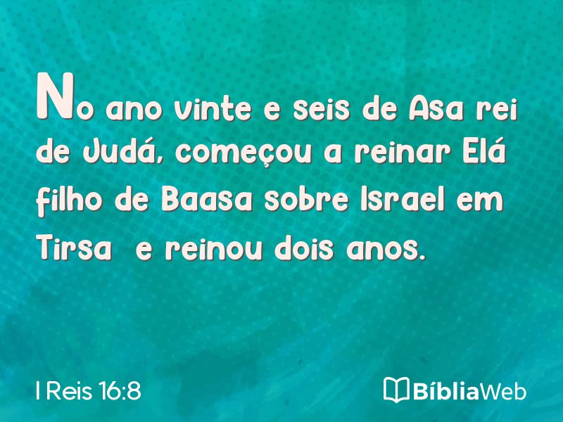 I Reis 16:8 em imagem para compartilhar
