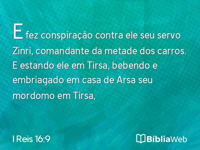 I Reis 16:9 em imagem para compartilhar