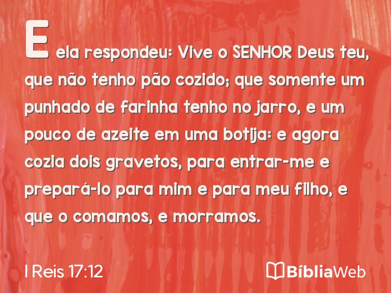 I Reis 17:12 em imagem para compartilhar