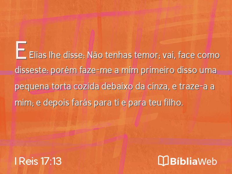 I Reis 17:13 em imagem para compartilhar