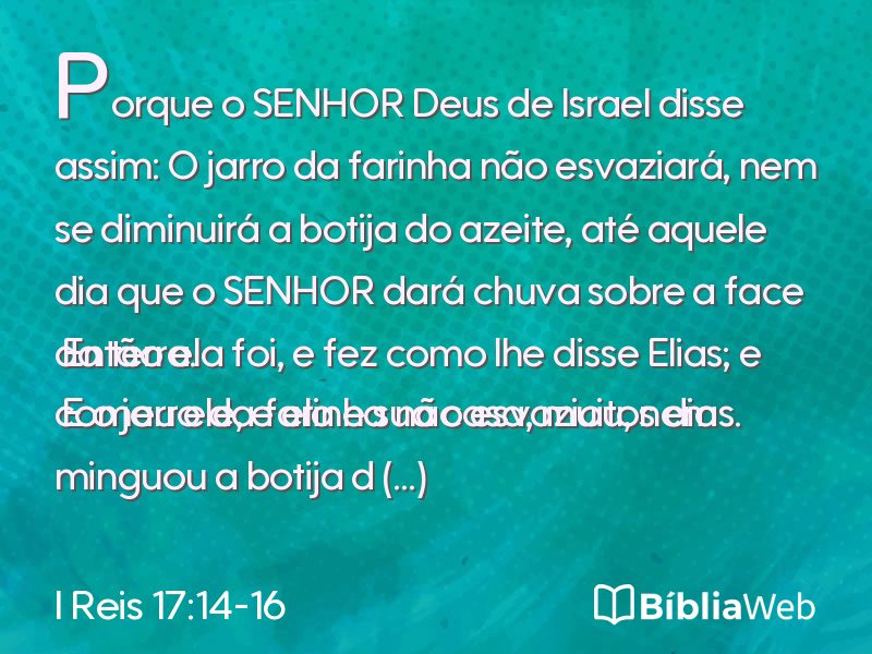 I Reis 17:14-16 em imagem para compartilhar