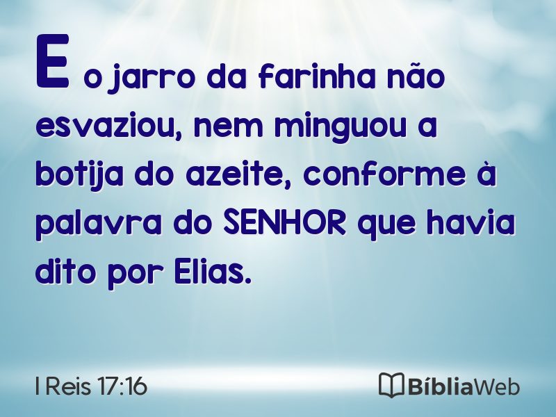 I Reis 17:16 em imagem para compartilhar