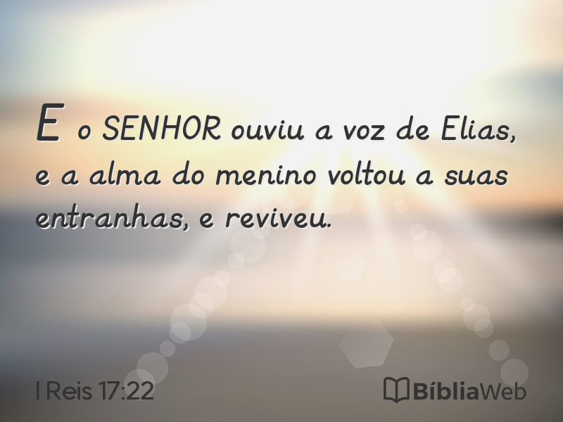 I Reis 17:22 em imagem para compartilhar