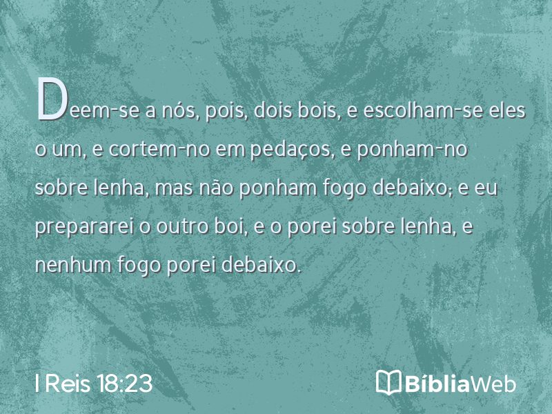 I Reis 18:23 em imagem para compartilhar