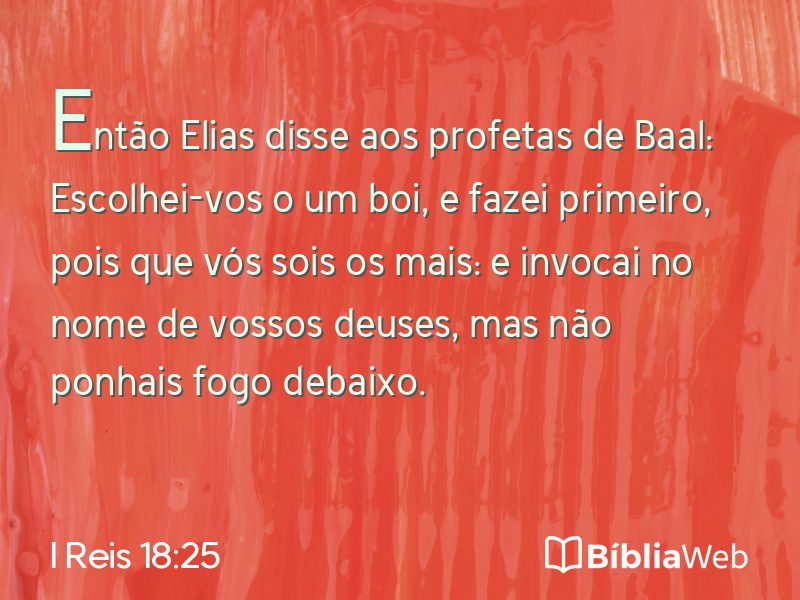 I Reis 18:25 em imagem para compartilhar