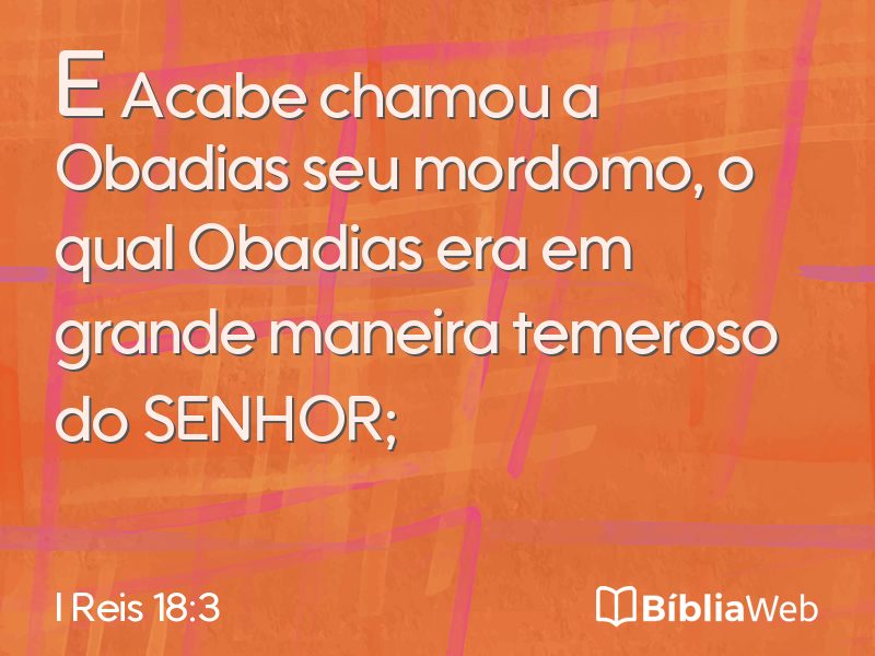 I Reis 18:3 em imagem para compartilhar