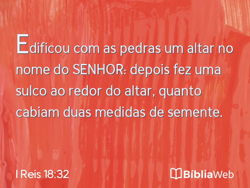 I Reis 18:32 em imagem para compartilhar