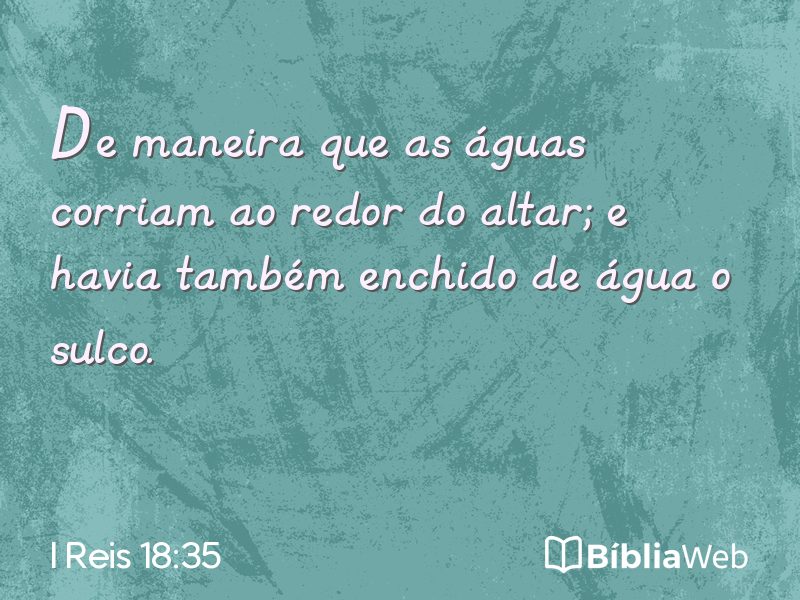 I Reis 18:35 em imagem para compartilhar