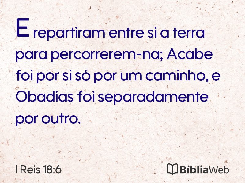 I Reis 18:6 em imagem para compartilhar