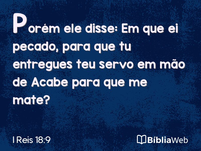 I Reis 18:9 em imagem para compartilhar