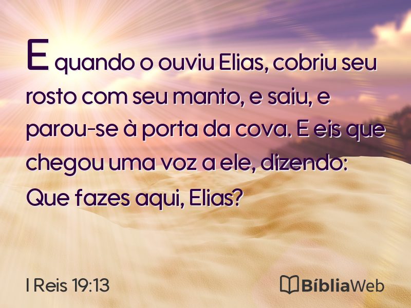 I Reis 19:13 em imagem para compartilhar
