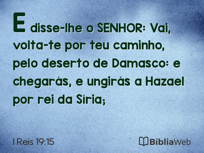 I Reis 19:15 em imagem para compartilhar