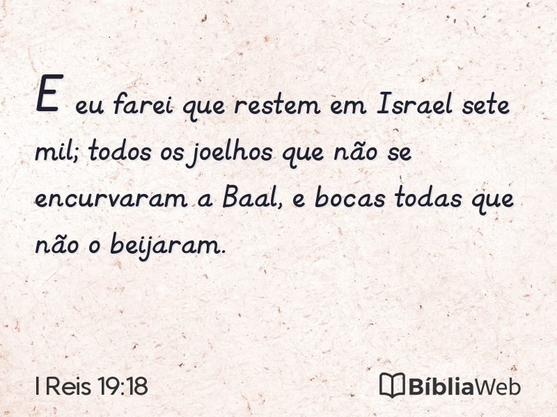 I Reis 19:18 em imagem para compartilhar