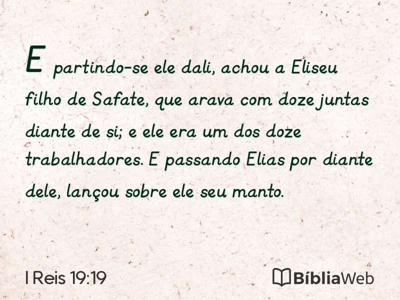 I Reis 19:19 em imagem para compartilhar