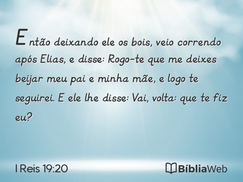 I Reis 19:20 em imagem para compartilhar