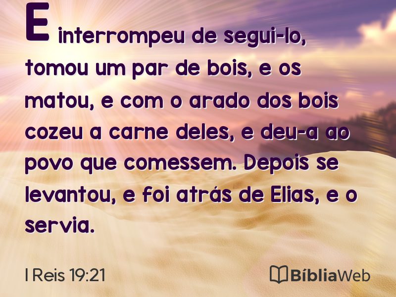 I Reis 19:21 em imagem para compartilhar