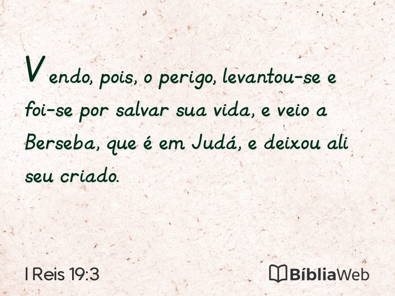 I Reis 19:3 em imagem para compartilhar