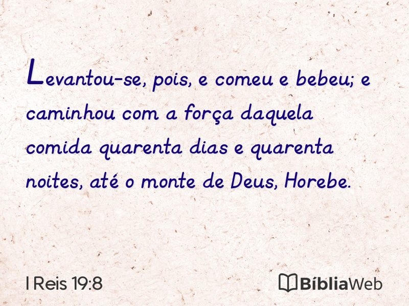 I Reis 19:8 em imagem para compartilhar