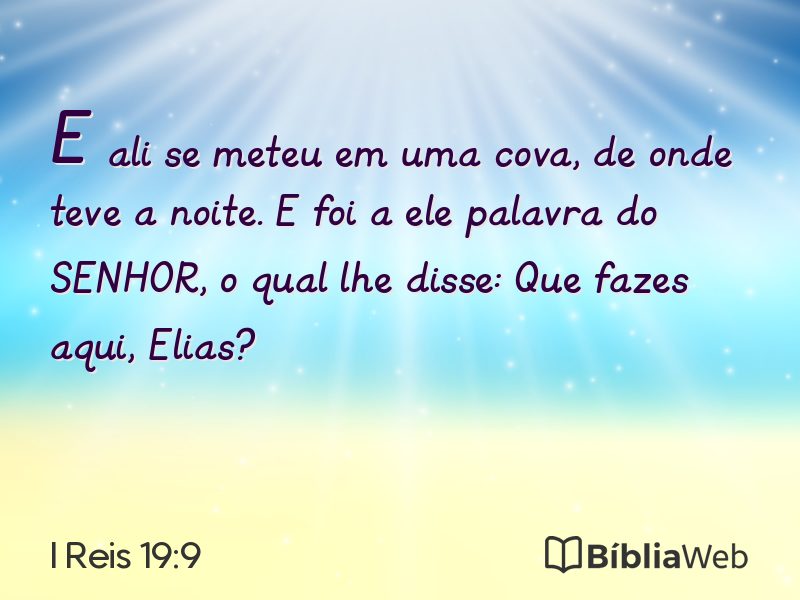 I Reis 19:9 em imagem para compartilhar