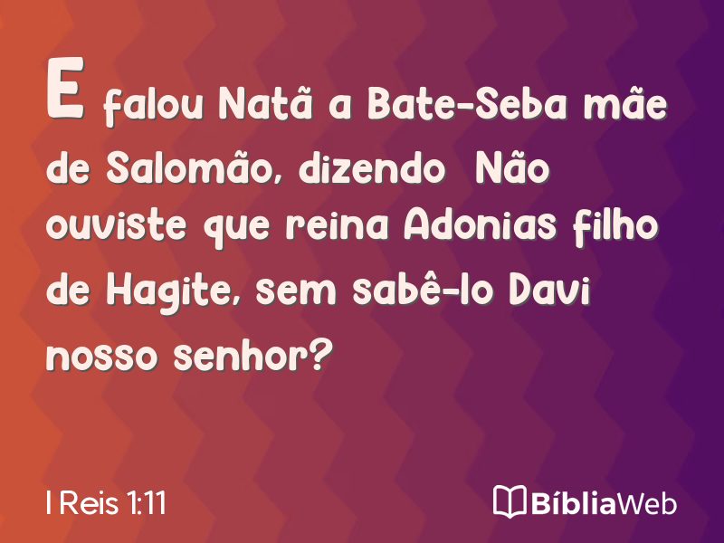 I Reis 1:11 em imagem para compartilhar