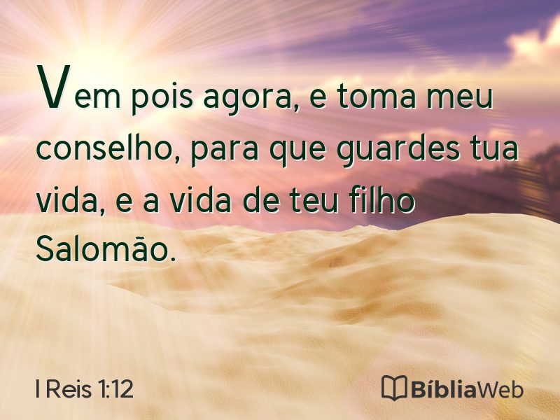 I Reis 1:12 em imagem para compartilhar
