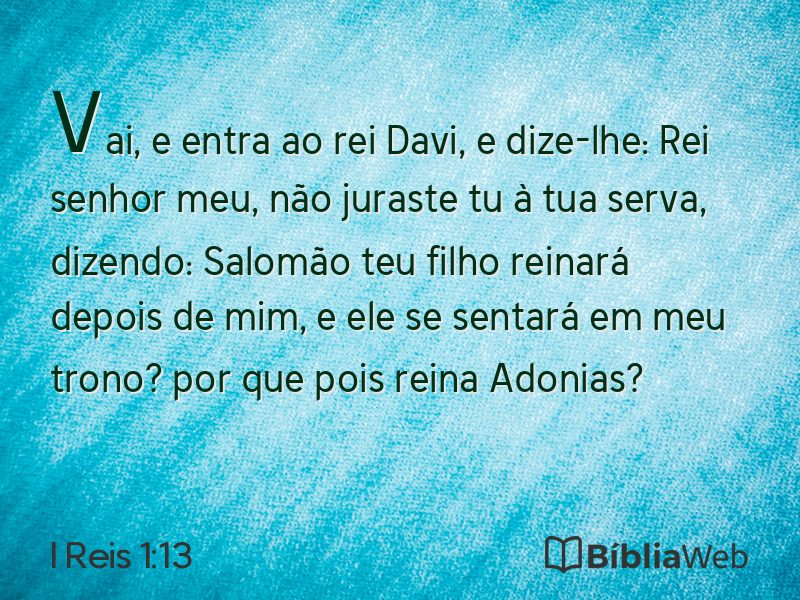I Reis 1:13 em imagem para compartilhar