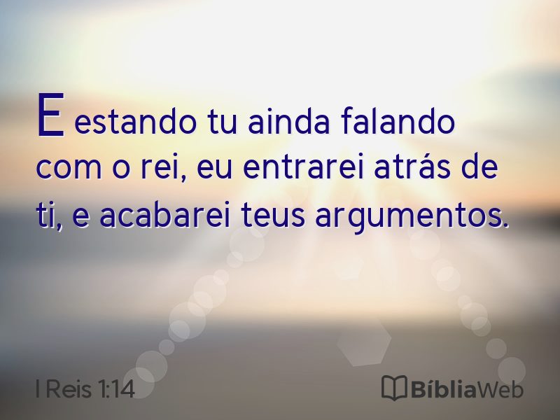 I Reis 1:14 em imagem para compartilhar