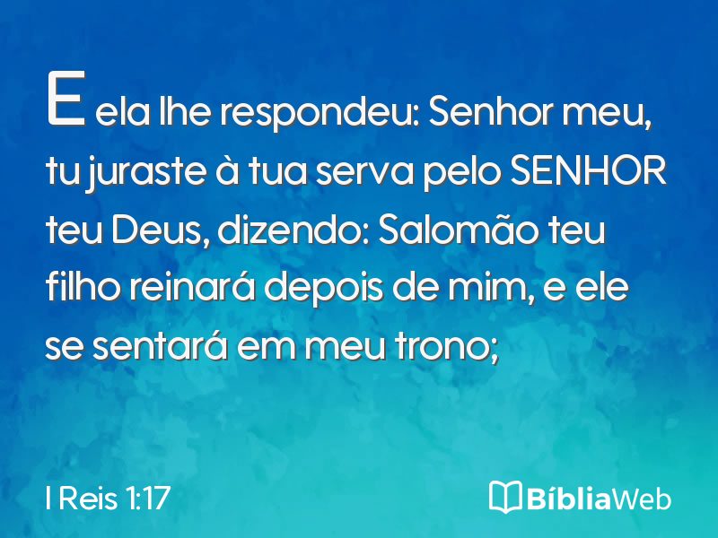 I Reis 1:17 em imagem para compartilhar