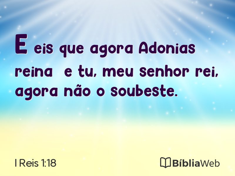 I Reis 1:18 em imagem para compartilhar