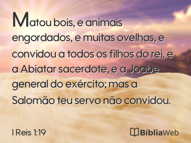 I Reis 1:19 em imagem para compartilhar
