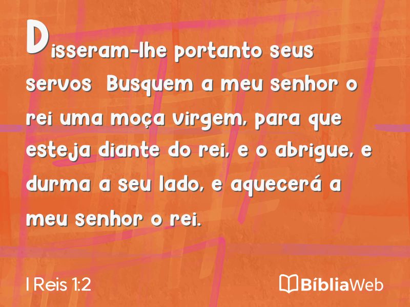 I Reis 1:2 em imagem para compartilhar