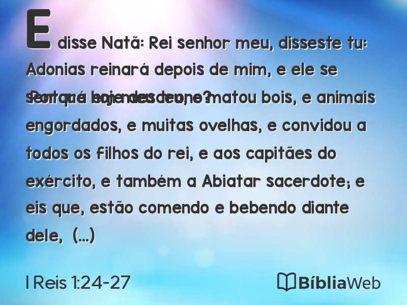 I Reis 1:24-27 em imagem para compartilhar