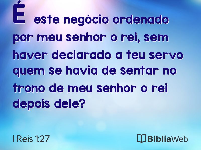 I Reis 1:27 em imagem para compartilhar