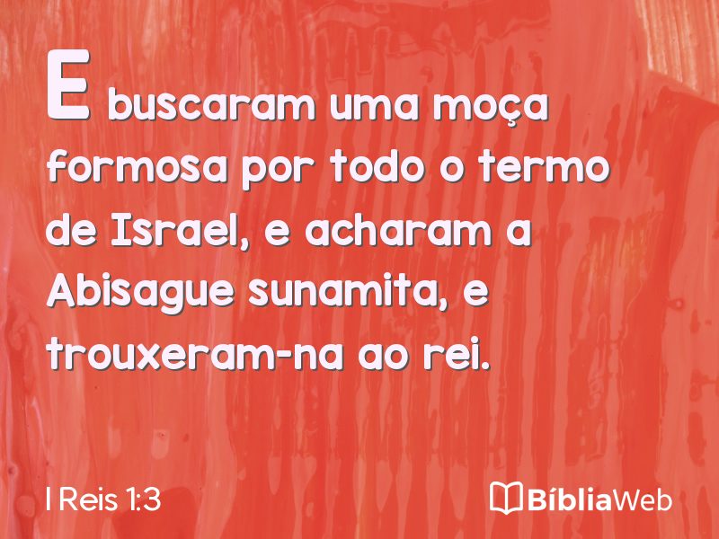 I Reis 1:3 em imagem para compartilhar