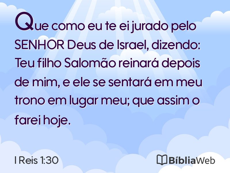 I Reis 1:30 em imagem para compartilhar