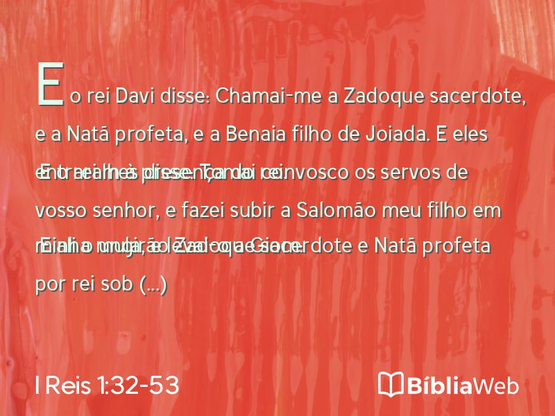 I Reis 1:32-53 em imagem para compartilhar