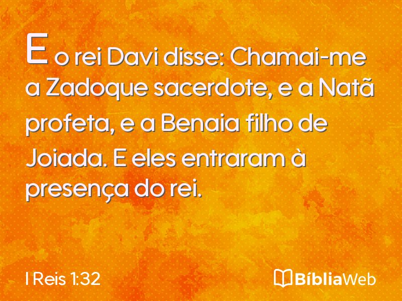 I Reis 1:32 em imagem para compartilhar