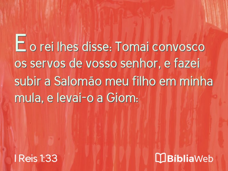 I Reis 1:33 em imagem para compartilhar