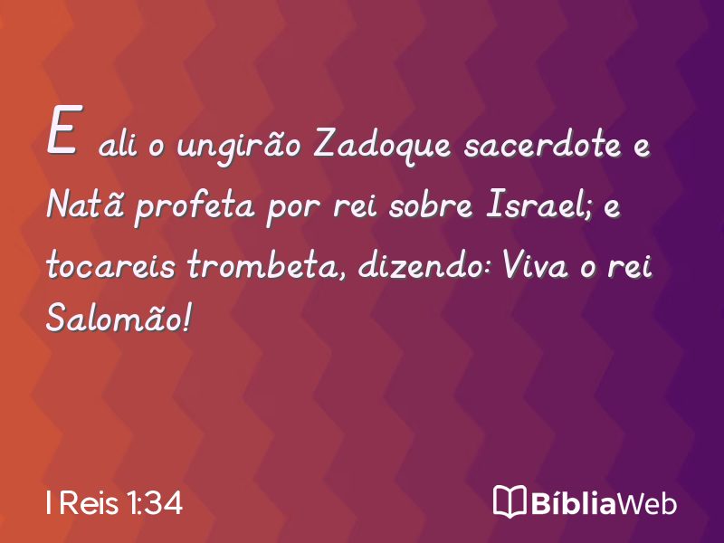 I Reis 1:34 em imagem para compartilhar