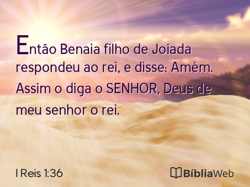 I Reis 1:36 em imagem para compartilhar