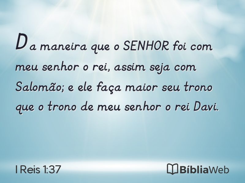 I Reis 1:37 em imagem para compartilhar