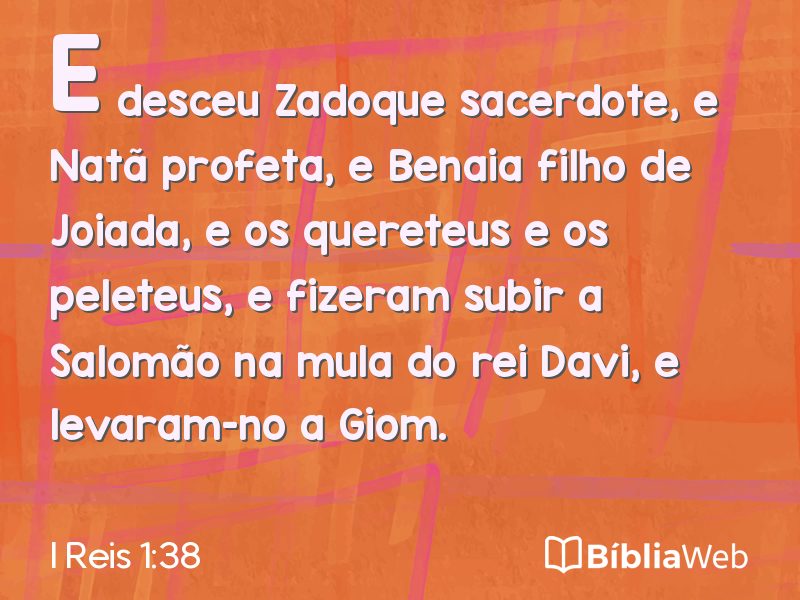 I Reis 1:38 em imagem para compartilhar