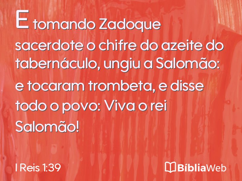 I Reis 1:39 em imagem para compartilhar