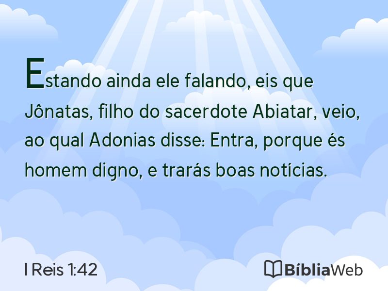 I Reis 1:42 em imagem para compartilhar