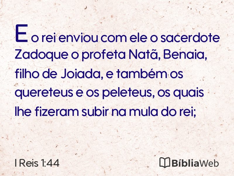 I Reis 1:44 em imagem para compartilhar