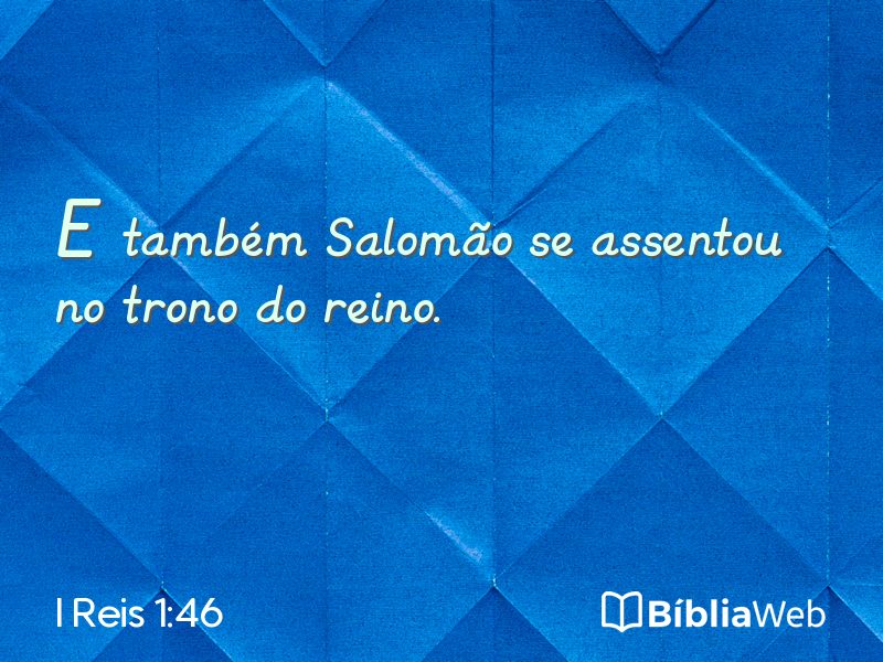 I Reis 1:46 em imagem para compartilhar