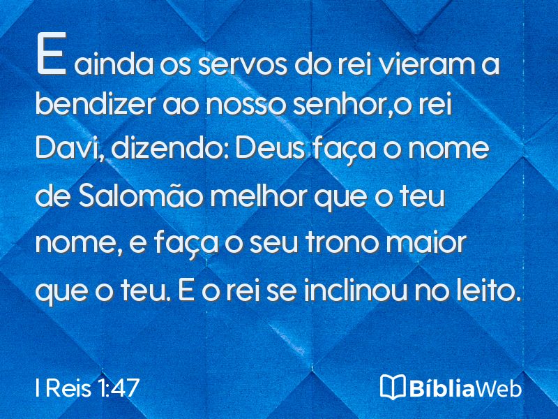I Reis 1:47 em imagem para compartilhar