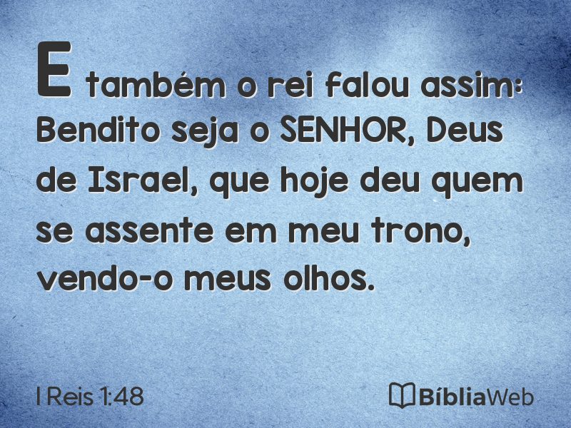 I Reis 1:48 em imagem para compartilhar